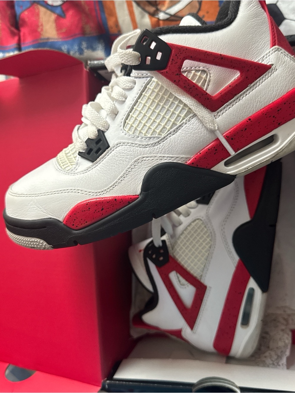Nike Kids White and Red Basketball Sneakers